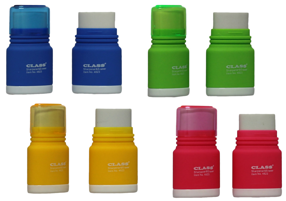 Підстругачка для олівців CLASS (4823C), пластикова, з контейнером та ластиком